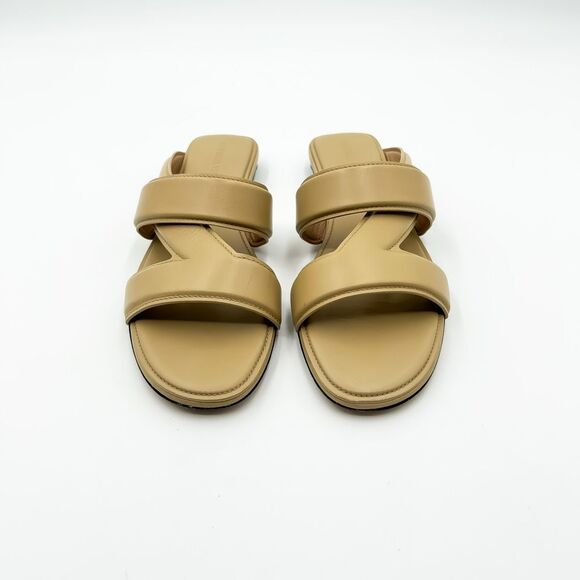 Bottega Veneta Neutral Leather Slides Sandals Flats EU 38 US 8 - Picture 2 of 11